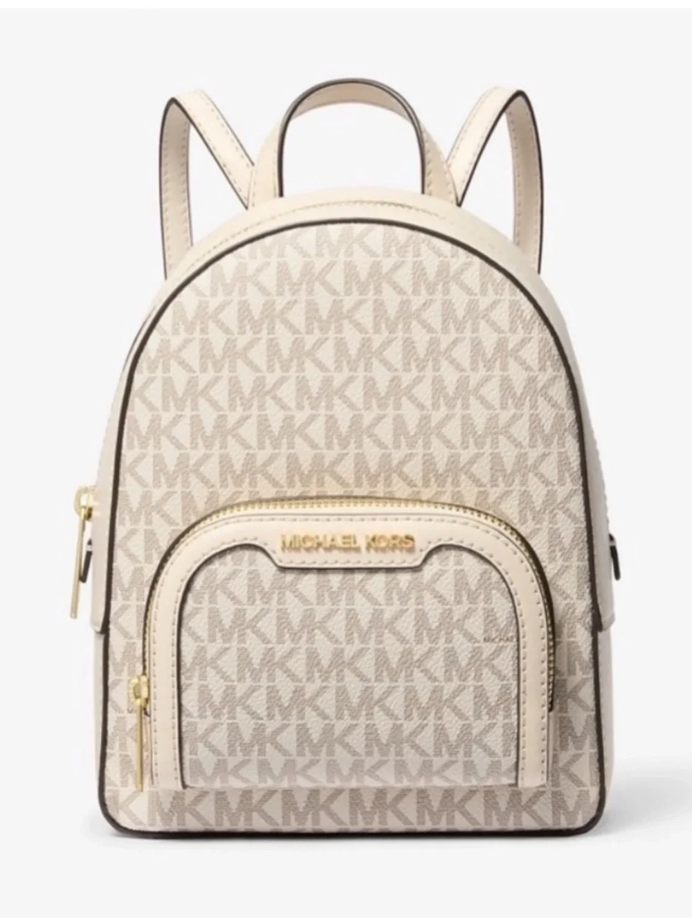 Michael Kors Jaycee Extra Small Convertible Zip Packet Backpack Cream/White